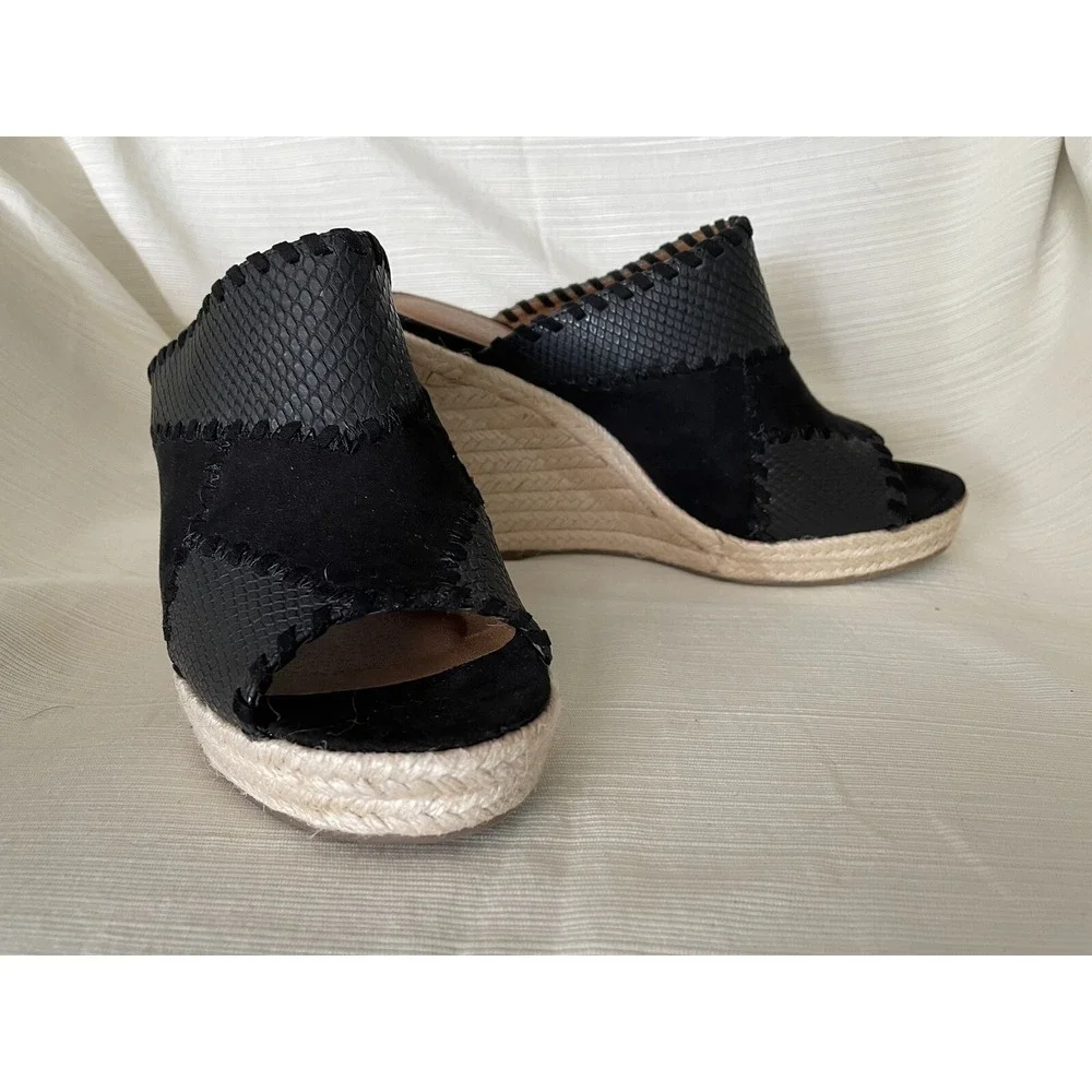RuffHewn Black Size 8 Espadrille Platform VG cond w/ Box